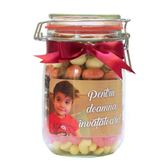 Borcan uriaș „Back to School” cu etichetă personalizabilă (832g) (buc)
