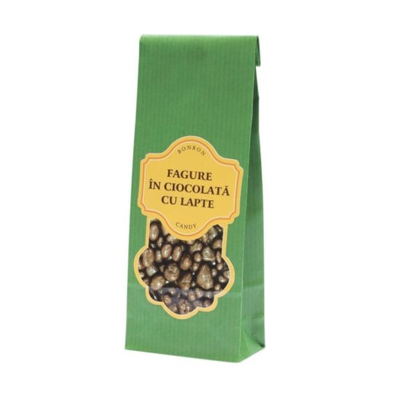 Punga cu fagure de miere caramelizat in ciocolata cu lapte(50g)