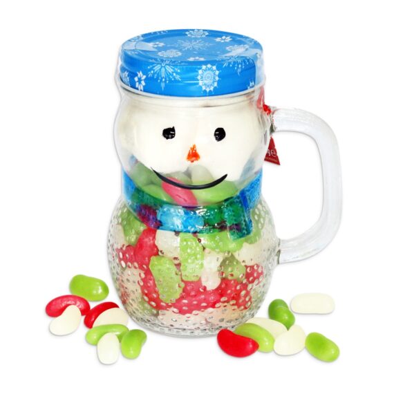 Borcan cu bezele și jelly beans - „Om de zăpadă”