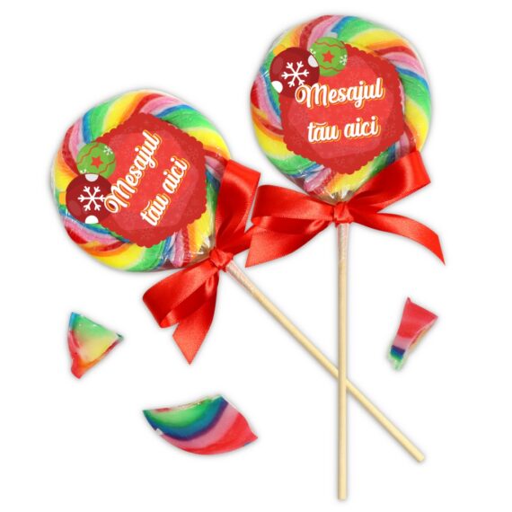 Acadea mare cu etichetă personalizabilă de Crăciun (⌀10 cm) (125g)