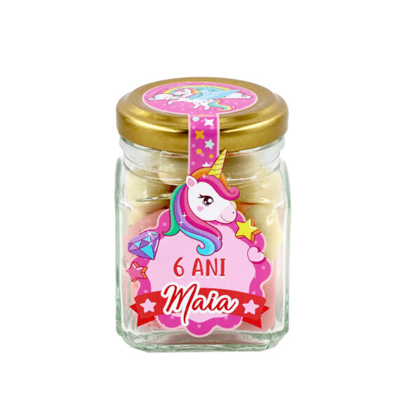 Borcan personalizabil aniversare „Unicorn”