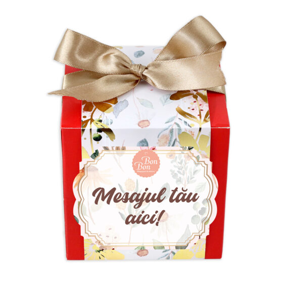 Cub roșu cadou cu mesaj personalizat