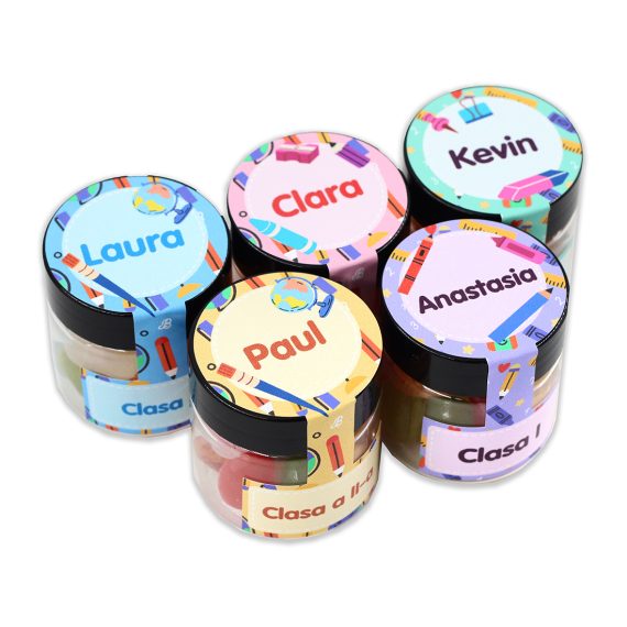 Set cutiuțe personalizate cu nume pentru clase de copii (minim 10 bucăți) V2