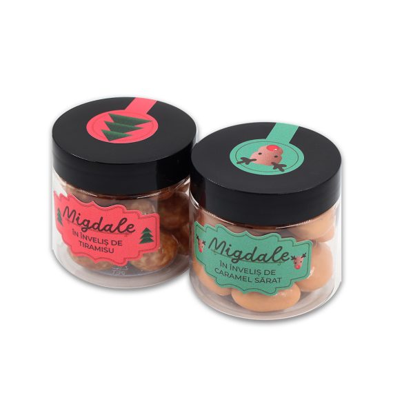 Cadou „A venit moșul” mixed almonds cu etichetă personalizată