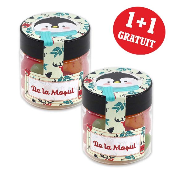 Cutiuța cu jelly beans de la Moșu „Pinguin” (1+1 gratuit)