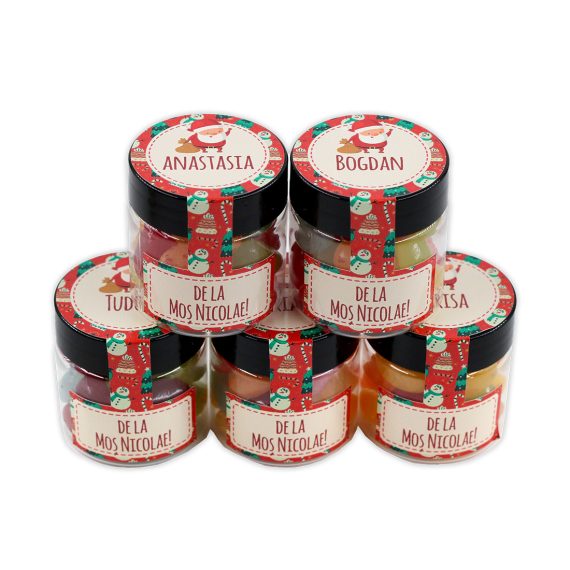 Set cutiuțe personalizate cu nume „A venit Moșul” (minim 10 bucăți)