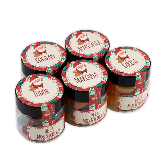 Set cutiuțe personalizate cu nume „A venit Moșul” (minim 10 bucăți)