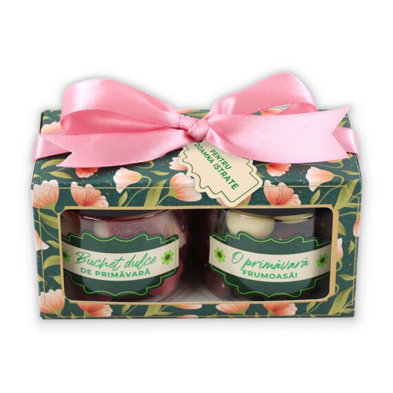 Gift box „Buchet dulce de primăvară” cu mesaj personalizat (buc)