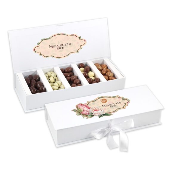 Cutie cadou „Premium chocolate” cu mesaj personalizat (500g, buc)
