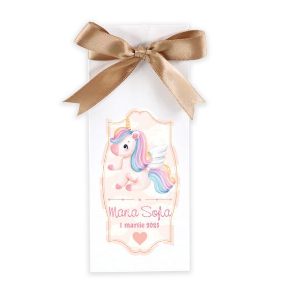Mărturie pungă cu bomboane de ciocolată „Unicorn” 50g (buc)