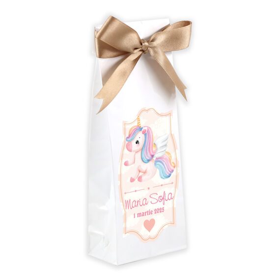 Mărturie pungă cu bomboane de ciocolată „Unicorn” 50g (buc)