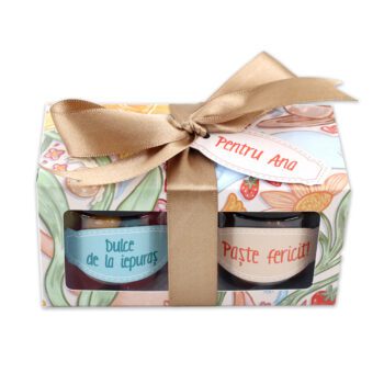 Gift box „Dulce de la iepuraș” cu mesaj personalizat(buc)