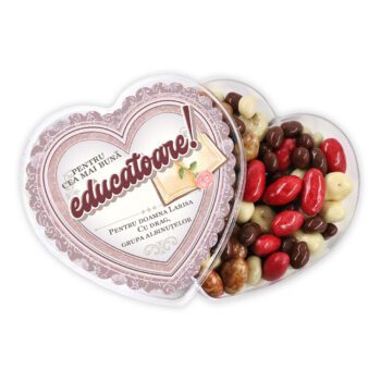 Cutie inimioară ”Pentru cea mai bună educatoare” personalizată