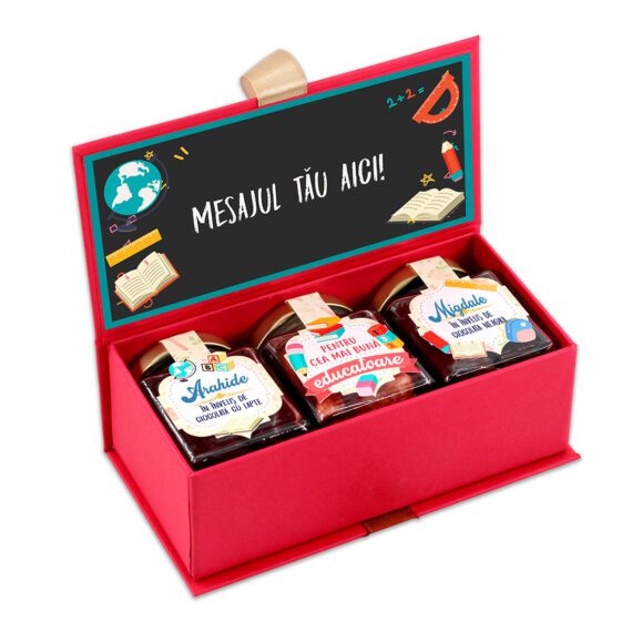 Cutie roșie cadou educatoare/învățătoare/profesoară personalizată