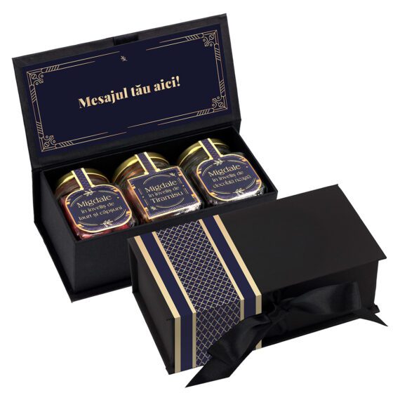 Cutie cadou „Mixed almonds” cu mesaj personalizat