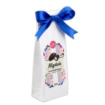 Migdale în ciocolată neagră - pungă 100g