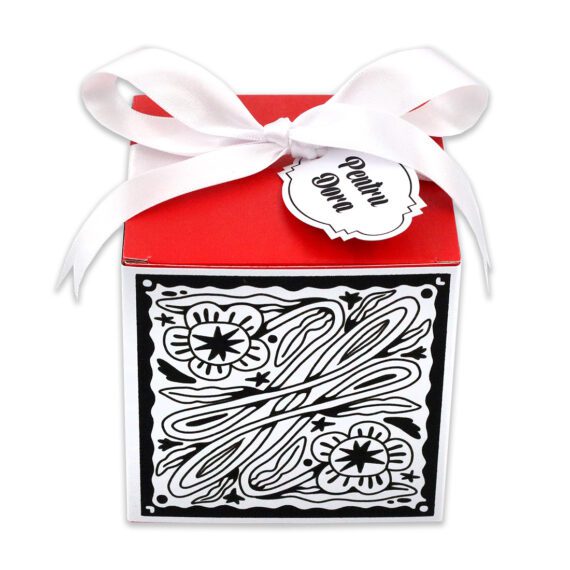 Cub cadou Black & White Collection – roșu, personalizabil